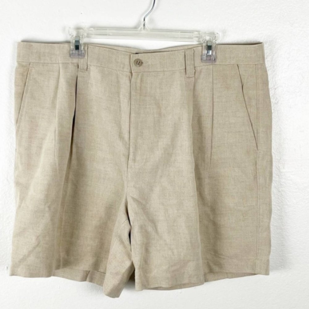 Wash Linen Blend Shorts, Size 40